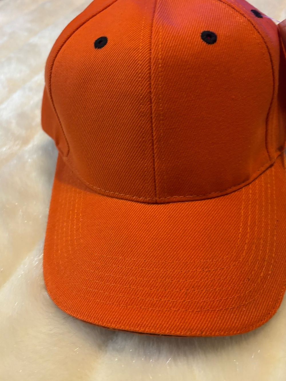 Unisex Classic Orange Baseball Cap with Black Accents